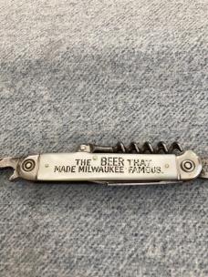 Antique RARE WESTER BROS., SCHLITZ BEER, Pearl Handled, Classic Bartender's Corkscrew Knife