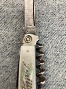 Antique RARE WESTER BROS., SCHLITZ BEER, Pearl Handled, Classic Bartender's Corkscrew Knife