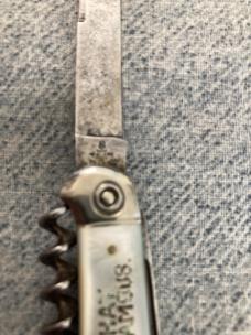 Antique RARE WESTER BROS., SCHLITZ BEER, Pearl Handled, Classic Bartender's Corkscrew Knife