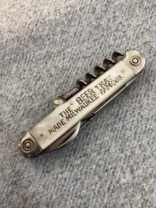 Antique RARE WESTER BROS., SCHLITZ BEER, Pearl Handled, Classic Bartender's Corkscrew Knife