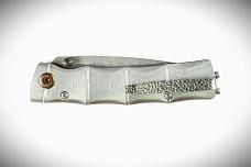 Mcusta MC-33D Shinra Take VG-10 Core Damascus Blade 3.75" Bamboo Damascus Handle Folding Knife