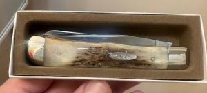 1976 Case XX Razor Edge Stag Trapper Rare knife that comes from very first set of Case Stags Mint