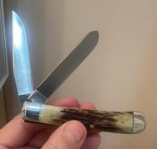 1976 Case XX Razor Edge Stag Trapper. Rare knife that comes from very first set of Case Stags. Mint!