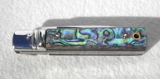 NEW A.G.A. CAMPOLIN 6" BEAUTIFUL ABALONE SHELL AUTOMATIC LEVER LOCK WITH BOX