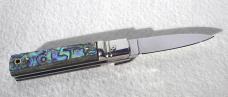 NEW A.G.A. CAMPOLIN 6" BEAUTIFUL ABALONE SHELL AUTOMATIC LEVER LOCK WITH BOX
