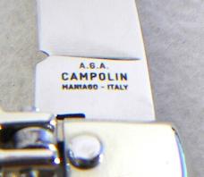 NEW A.G.A. CAMPOLIN 6" BEAUTIFUL ABALONE SHELL AUTOMATIC LEVER LOCK WITH BOX