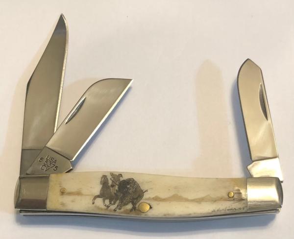 New in Box 2007 Case Bone Stag Stockman Gar Harbour Scrimshaw