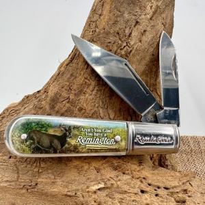 REMINGTON VINTAGE SERIES BARLOW FOLDING POCKETKNIFE BIG GAME BUCK DEER ART (139)