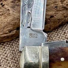 Rough Rider 1976 Heavy Forge Trapper Bone 2 Blade Folding Pocket Knife (159)