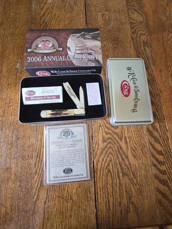2006 Case Collectors Club Regular Member Annual Club Knife Stag Razor 52005RAZ