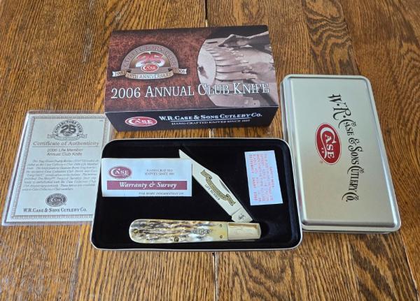 2006 Case Collectors Club Life Member Annual Club Knife Stag Grand Daddy Barlow