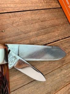 Marble MSA Gladstone MI Easy Open Jack Brown Italian Jigged Bone 2001 Slightly Used 