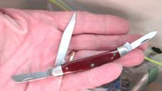 VTG SCHRADE USA 108OT Old Timer Red Bone #0915 Small 3 Blade Stockman