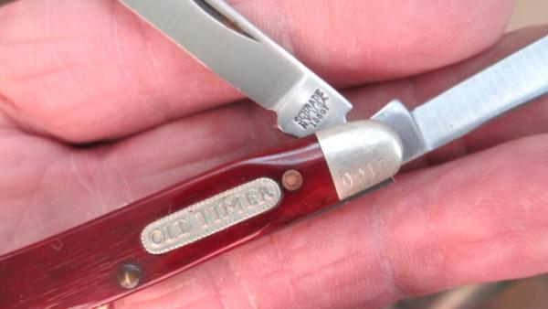 VTG SCHRADE USA 108OT Old Timer Red Bone #0915 Small 3 Blade Stockman