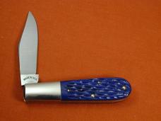 Schatt & Morgan Blurple Jigged Bone Barlow Knife By Cooper Cutlery Rare C69B Clip Blade Made In USA 