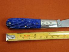 Schatt & Morgan Blurple Jigged Bone Barlow Knife By Cooper Cutlery Rare C69B Clip Blade Made In USA 