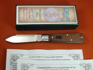 Dollar Knife Co Franciscan Walnut with Black Shield Jack Knife NMIB from Cooper Cutlery USA FWBLS