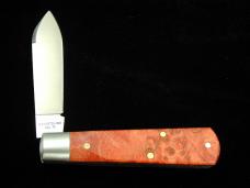 Dollar Knife Co. Red Burl Maple Wood with Black Shield Jack Knife from Cooper Cutlery USA RBM BLS