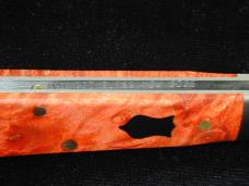 Dollar Knife Co. Red Burl Maple Wood with Black Shield Jack Knife from Cooper Cutlery USA RBM BLS