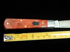 Dollar Knife Co. Red Burl Maple Wood with Black Shield Jack Knife from Cooper Cutlery USA RBM BLS