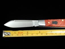 Dollar Knife Co. Red Burl Maple Wood with Black Shield Jack Knife from Cooper Cutlery USA RBM BLS