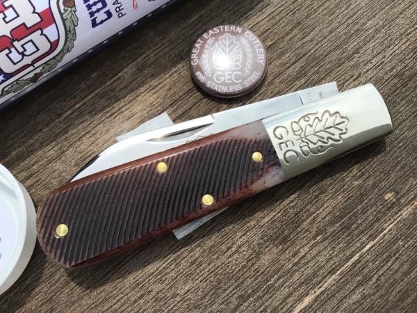 Great Eastern Cutlery 862125SS Boomtown Barlow Classic Brown Sawcut Bone
