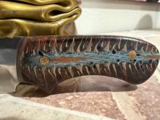 Hand Made Carbon Steel Full Tang Fixed Blade Hunting Knife Pinecone Handle