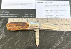 Great Eastern Cutlery Northfield 251208 LPB Long Pull Barlow Burnt Stag GEC 25