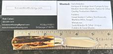 Great Eastern Cutlery Northfield 252109 EOLP Easy Open Long Pull Jack Burnt Stag GEC 25