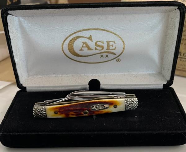 Case XX 2012 Small Stockman Red Stag with worked bolsters