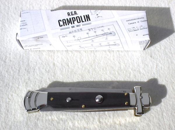 NEW A.G.A. CAMPOLIN 9" MALTESE WITH BEAUTIFUL EXOTIC AFRICAN EBONY WOOD HANDLES MANAGO ITALY