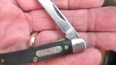 RARE VTG SEARS USA 95422 Small Black Linerlock Knife
