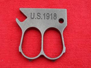 U.S. 1918 2 finger paper weight solid antique brass
