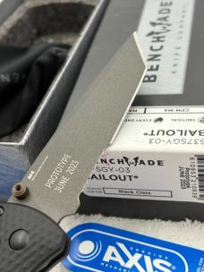 Benchmade 537SGY-03 Bailout Prototype June 2023 New In Box Made In USA