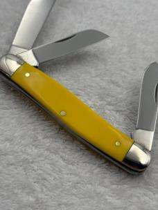 Ka- Bar USA Vintage 3 Blade Stockman Dogs Head Pocket Knife (#21)