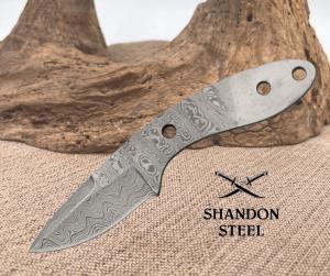 Damascus Knifemaking Knife Blade BL-DM2719 Drop Point Hunter blade measures 7quot