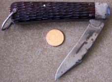 SCHRADE CUT. CO. WALDEN N.Y. SWITCHBLADE Knife with bail WW2 use ??
