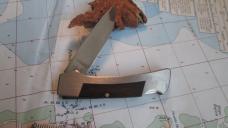 Vtg Ka-bar Cleveland Ohio 2782 Lockback Knife Wood Inlay Handles