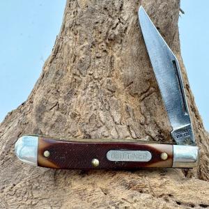 Schrade USA Old Timer Delrin Pal Slipjoint Folding Pocket Knife Brown Sawcut 8