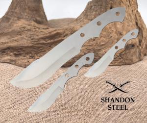 3 pc Set Rough Ryder Bowie Blank Custom Knife Making Skinning Hunting Blade 1717