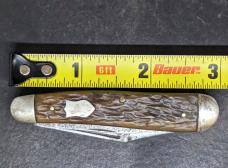 RARE Bone BRIDGE CUTLERY Co 2 Blade Jack Knife- Early 1900's Good Snap