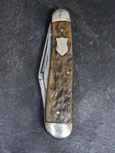 RARE Bone BRIDGE CUTLERY Co 2 Blade Jack Knife- Early 1900's Good Snap
