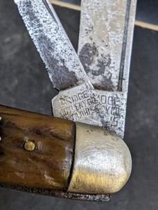 RARE Bone BRIDGE CUTLERY Co 2 Blade Jack Knife- Early 1900's Good Snap