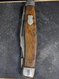 Rare 1900-1930 Witte Hardware 3 Blade Bone Handle Stockman Pocket Knife