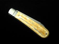 Kroo Burnt Stag Lambsfoot Jack Knife 4" Closed RWL34 SS Blade Made in South Africa