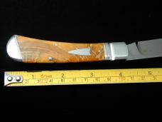 Kroo Blonde Rams Horn Drop Point Jack Knife 4 1/8" Closed RWL34 SS Blade Made in South Africa