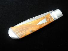Kroo Blonde Rams Horn Drop Point Jack Knife 4 1/8" Closed RWL34 SS Blade Made in South Africa