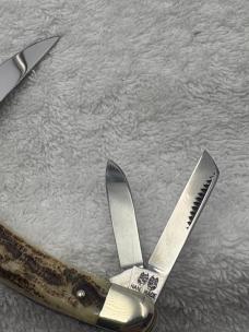 Bulldog Brand Vintage Stag 3 Blade Whittler Hand Made Solingen Germany (#16)