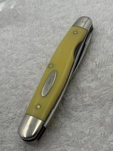 Camillus USA Vintage 2 Blade Yello Jaket Muskrat Pattern # 714 Pocket Knife (#21)