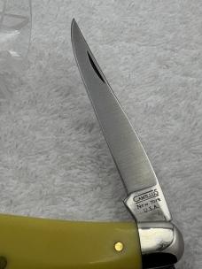 Camillus USA Vintage 2 Blade Yello Jaket Muskrat Pattern # 714 Pocket Knife (#21)